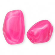 Perline in acrilico rettangolo fucsia-marmo