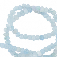 Perline in pietra naturale 4mm sfaccettate effetto blu ghiaccio