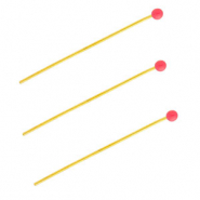 BY31® Componenti in acciaio inossidabile chiodini a testa pallina 35mm oro-rosso