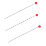 BY31® Componenti in acciaio inossidabile chiodini a testa pallina 35mm argento-rosso