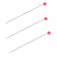 BY31® Componenti in acciaio inossidabile chiodini a testa pallina 35mm argento-rosa magenta