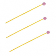 BY31® Componenti in acciaio inossidabile chiodini a testa pallina 35mm oro-viola lavanda