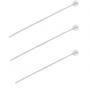 BY31® Componenti in acciaio inossidabile chiodini a testa pallina 35mm argento
