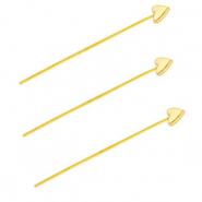BY31® Componenti in acciaio inossidabile chiodini a testa cuore 35mm oro