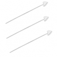 BY31® Componenti in acciaio inossidabile chiodini a testa cuore 35mm argento