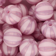 DQ&reg; Perline in acrilico 16 mm con strisce rosa vintage