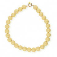 BY31&reg; Collane di perline acrilico 16mm lucido Pastel yellow-oro