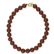 BY31&reg; Collane di perline acrilico 16mm lucido Cappuccino brown-oro