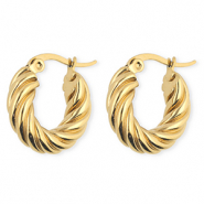 BY31® Orecchini a cerchio in acciaio inossidabile a spirale oro