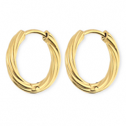 BY31® Orecchini a cerchio in acciaio inossidabile a spirale oro