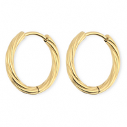 BY31® Orecchini a cerchio in acciaio inossidabile a spirale oro