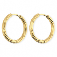 BY31® Orecchini a cerchio in acciaio inossidabile a spirale oro