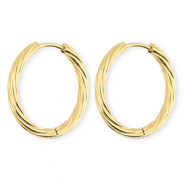 BY31® Orecchini a cerchio in acciaio inossidabile a spirale oro