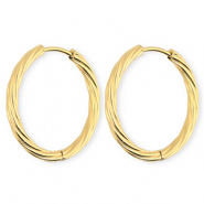 BY31® Orecchini a cerchio in acciaio inossidabile a spirale oro