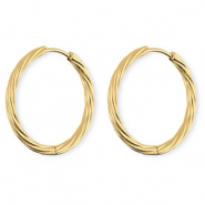 BY31® Orecchini a cerchio in acciaio inossidabile a spirale oro