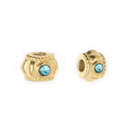 Perline in acciaio inossidabile anello con strass 6mm oro-blu