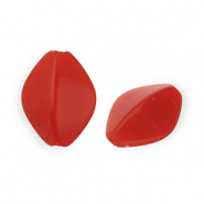 Perline in acrilico rombo rosso-bianco marmo