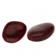 Perline in acrilico irregolare rosso borgogna-bianco marmo