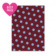 BY31® Espositori bigiotteria in cartoncino con puntini rosso magono-blu chiaro