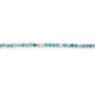 Perlina in pietra dura semipreziosa 8 mm tonda opaca blu otanio chiaro