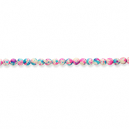 Perline di ceramica 8mm bianco-fucsia-blu