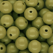 DQ Perline in acrilico 12 mm lucido verde oliva