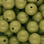 DQ Perline in acrilico 14 mm lucido verde oliva