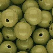 DQ Perline in acrilico 16 mm lucido verde oliva