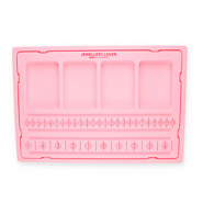 BY31® tavoletta per braccialetti/perline con coperchio rosa 8+2