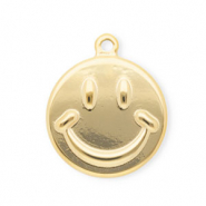 Ciondoli in acciaio inossidabile smiley oro