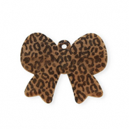 Ciondoli accattivanti fiocco con stampa leopardo marrone-nero