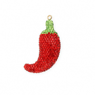 Ciondoli accattivanti peperoncino con strass rosso-verde chiaro