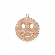 Ciondoli accattivanti smiley con strass pesca chiaro