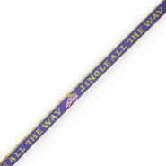 BY31® Nastro con testo "jingle all the way" viola-rosa-verde-oro