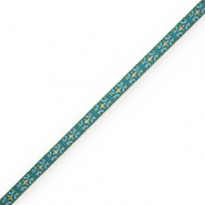 BY31® Nastro con testo stelle verde ottanio-oro-blu polvere