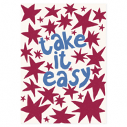 BY31® Espositori bigiotteria in cartoncino "Take it easy" biancastro-rosso borgogna-blu denim
