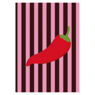 BY31® Espositori bigiotteria in cartoncino peperoncino rosa-marrone scuro-rosso-verde