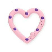 Componenti colorati anello brisé portachiavi cuore rosa-viola
