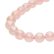 Perline in pietra naturale Quarzo sfaccettata 8mm rosa fiore-rivestimento AB opale