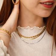 Set di ispirazione Mixa e abbina collane e bracciali in acciaio inossidabile