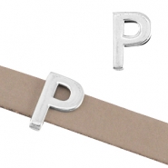 Passante di metallo DQ Ø10,3x2,3 mm a forma di lettera P argento antico (privo di nichel)