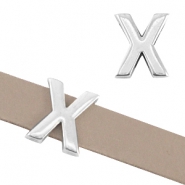 Passante di metallo DQ Ø10,3x2,3 mm a forma di lettera X argento antico (privo di nichel)