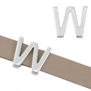Passante di metallo DQ Ø10,3x2,3 mm a forma di lettera W argento antico (privo di nichel)