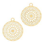 Pendenti in stile bohémien 13 mm rotondo con anellino oro
