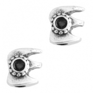 Perline di metallo TQ con doppio castone 4 mm argento antico