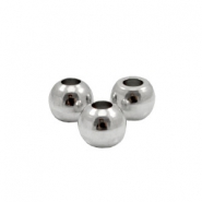 Perline di metallo TQ 6 mm. argento antico