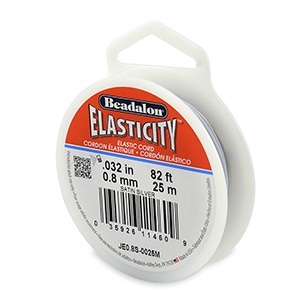 Beadalon filo infilaperle elastico diametro 0.8mm 25 metri argento satinato