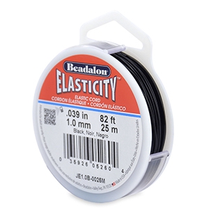 Beadalon filo infilaperle elastico diametro 1.0mm 25 metri nero