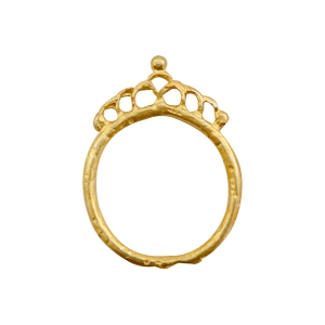 Ciondoli di metallo TQ anellino 26 mm con corona oro (privo di nichel)