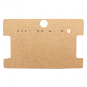 Espositori bigiotteria in cartoncino 'wear me with &hearts;' marrone